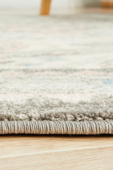 Emery Vintage Grey & Pink Round Rug